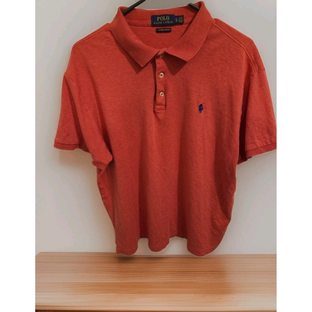 Ralph‎ Lauren Stylish Men's Golf Polo Shirt- Size Xlarge - Salmon Orange Color